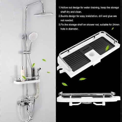 Hanging shower shelf - ABS - chrome-plated - White 1