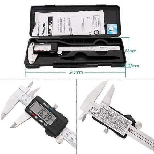 0-150mm rostfritt stål Digital LCD Mikrometer Bromsok - Silver 2