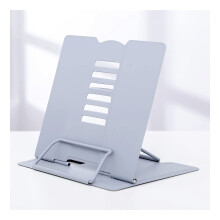 Book Stand Desktop Document Holder Metal Reading Stand for Textbooks Magazines Tablets 8 x 7.5 Inch Grey 6 Adjustable Positions