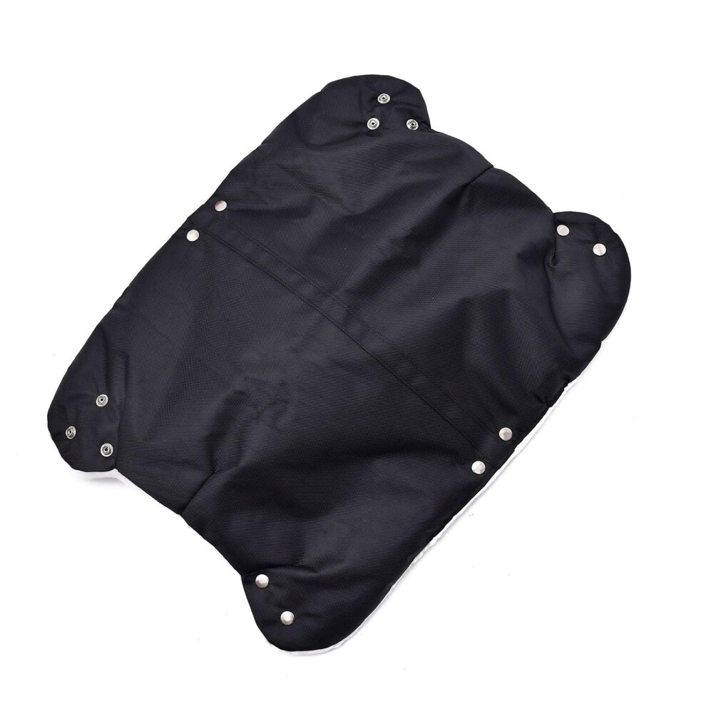 Windproof Stroller Hand Warmer Fleece Gloves Black for Stroller, Waterproof and Warm, Universal Fit