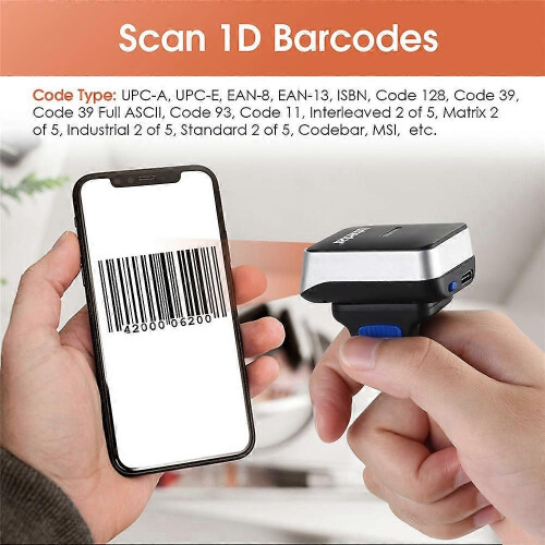 (1D)Trohestar Wireless Barcode Scanner 1D 2D Reader Android QR Coder Reader Scanner Mobile PDF417 Bar 2