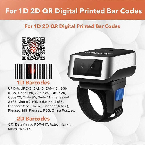 (1D)Trohestar Wireless Barcode Scanner 1D 2D Reader Android QR Coder Reader Scanner Mobile PDF417 Bar 1