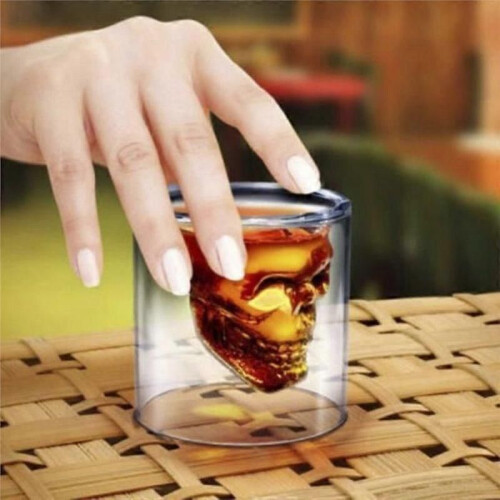 1000ML Empty Skull Glass Alcohol Bottle with 2pcs Glasses 73ML 2