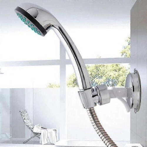 Shower suction cupChrome Metal Wall Mount Shower Head Bracket 5kg Max Load Bathroom Accessory 2
