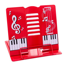 Book Stand Adjustable 68 Degree Portable Reading Stand for Tablet, Cookbook, Textbook, Music Sheets - Red Color