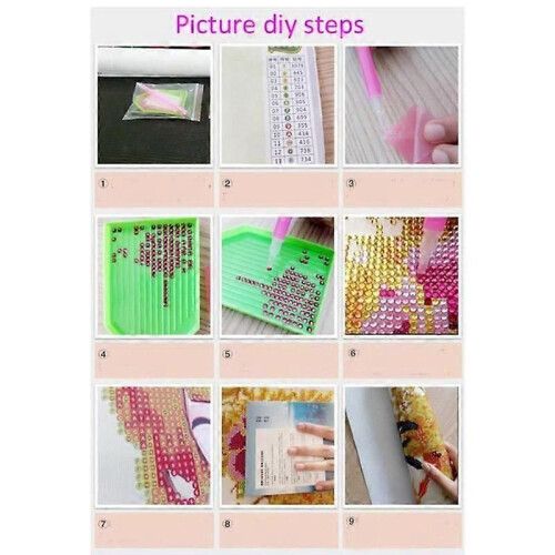 5D Diamantmålning - DIY - Katt - Rosa - 30cm - Djur 2
