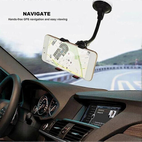 Universal Car Phone Holder Suction Cup Car Phone Holder Double Collet Multi-function Navigation Mobile 2