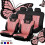 Universal Bilstolsöverdrag Set Butterfly Pattern Bilstolsöverdrag Set c Rosa 9st 3