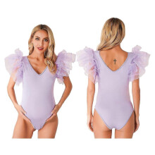 (S, Lavender B) Pregnant Women Elegant Photography Bodysuit Maternity Jumpsuit Bathing Suit Swimwear Swimsuit Pool Party Beach Holiday Costume