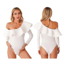 (M, White A) Pregnant Women Elegant Photography Bodysuit Maternity Jumpsuit Bathing Suit Swimwear Swimsuit Pool Party Beach Holiday Costume