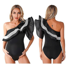 (M, Black C) Pregnant Women Elegant Photography Bodysuit Maternity Jumpsuit Bathing Suit Swimwear Swimsuit Pool Party Beach Holiday Costume