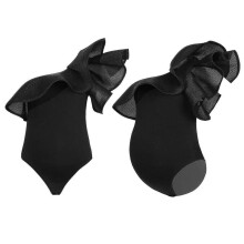 (L, Black) Pregnant Women Elegant Photography Bodysuit Maternity Jumpsuit Bathing Suit Swimwear Swimsuit Pool Party Beach Holiday Costume