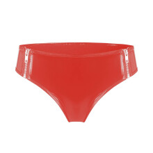 Teen Dessous Sexy Shorts in Glossy PVC Leather for Women with Zipper, Red XXL, Lingerie Set for Adults