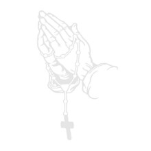 (L, White) Praying Hand Decal Sticker Religious Bumper Window Window Laptop Rosary Vinyls Sticker Car Styling Decal XL