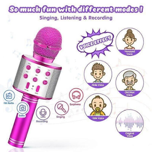 Microfono Karaoke Wireless USB Bluetooth Microfono Karaoke per Bambini 3-12 Anni Ragazze Ragazzi Regali 1