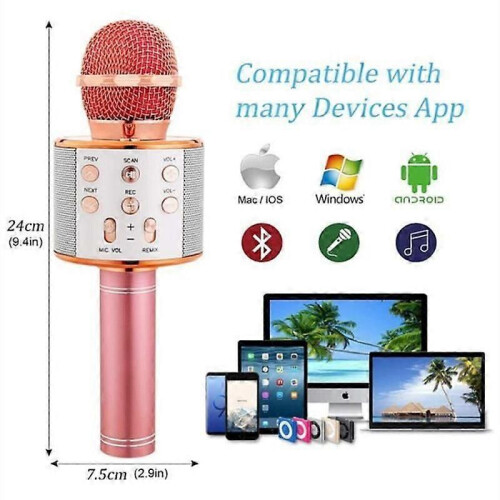 Microfono Karaoke Wireless Microfono Karaoke Bluetooth Portatile Compatibile con AndroidIOSPPCSmartphone 1