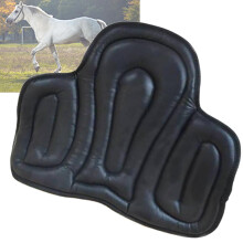 Western Saddle 45 x 55 cm, PU Memory Foam Horse Saddle, Shock Absorption, Non-Slip, Wear-Resistant, Black