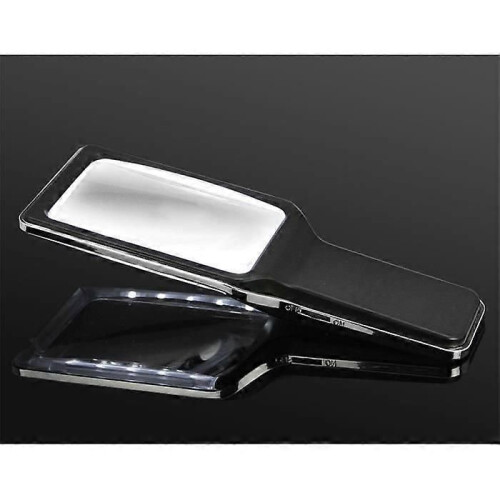 Illuminated Reading Magnifier with 10 LEDs, 300% (3x) Object Magnification Without Distortion, 105 x 2