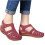 OS Damenmode Casual Sandalen Einfarbig Flache Freizeitschuhe Rot 3