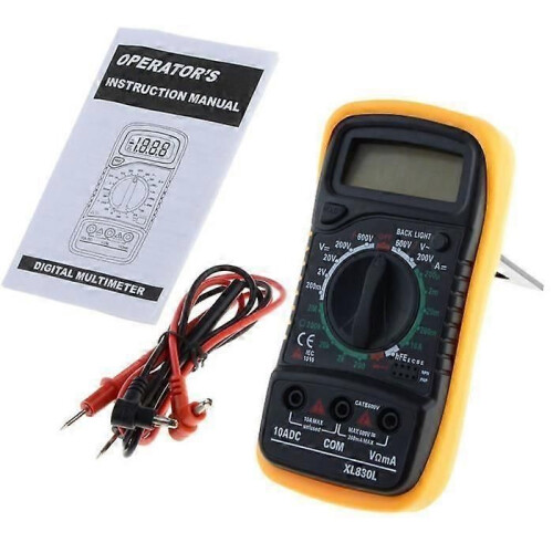 Digital Multimeter - XL830L - Yellow - Max voltage 600V - Max current 10A - Resistance 2M 1