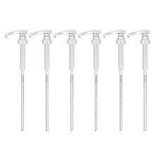(White)6Pcs Syrup Pump Food Grade Strong Sealing Moisture-proof Leakproof Easy to Clean Tea Juice Bottle Co
