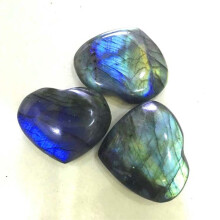 Natural Labradorite Heart Crystal 3-4cm Raw Stones for Home Decoration, Moonstone and Crystal Healing, One Size
