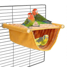 (S,Grey)Bird Nest Bed Hanging Hammock Winter Warm Cozy Cabin Parrot House Tent Birdcage