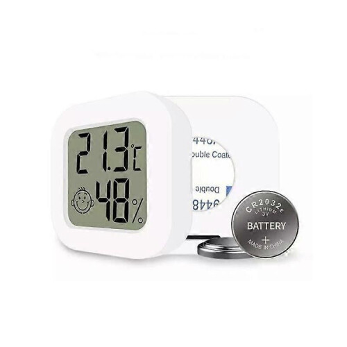 2st Mini LCD Digital Hem Väggmonterad Hygrometer Termometer Vit 2