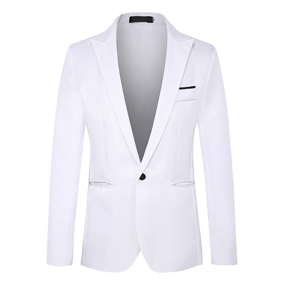 Blazer Men's Slim Fit Sporty Jacket Lightweight Summer Suit Coat Breathable Comfort Tuxedo Jacket White Size M-image-OPC-PK82997-NEW
