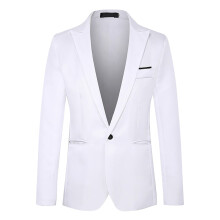 Blazer Men's Slim Fit Sporty Jacket Lightweight Summer Suit Coat Breathable Formal Tuxedo Jacket White Size L