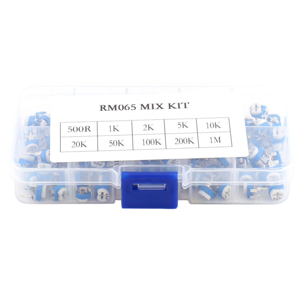 100pcs 10 Values 500ohm-1M ohm Film Variable