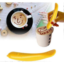 (Yellow) Coffee Art Pen Electric, Cocoa Latte Pen Coffee Spice Pen Cake Decorating Coffee Carving Pen For Chocolate Powder