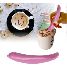 (Pink) Coffee Art Pen Electric, Cocoa Latte Pen Coffee Spice Pen Cake Decorating Coffee Carving Pen For Chocolate Powder