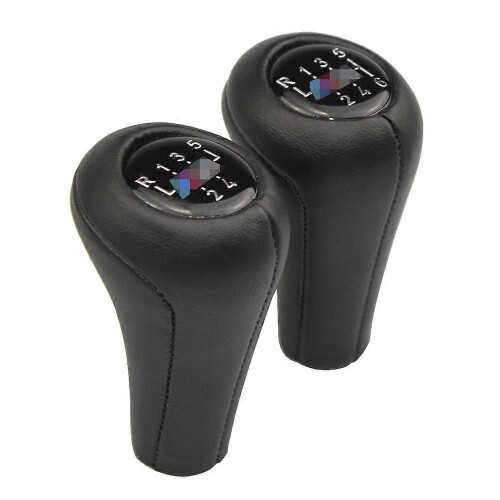(STYLE-2 5 Speed1)1st Bilväxelspaksknopp Läder för BMW 1 3 5 6-serie E30 E36 E39 E46 E60 E81 E82 2