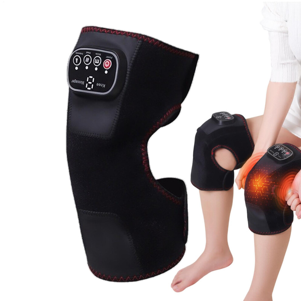 Heated Knee Massager with Heat and Vibration | Adjustable Temperature Massaging Knee Pad for Pain Relief, Shoulder, Elbow