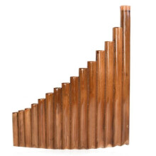 15 Tube Pan Flute G Key Natural Bamboo Traditional Chinese Wind Instrument with Transport Bag for Beginners