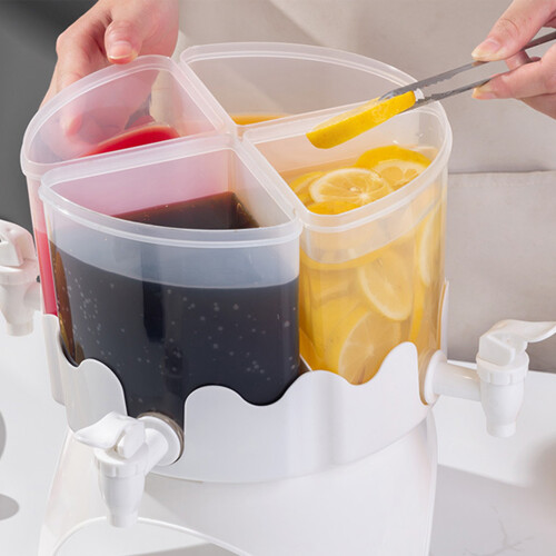 Dispenser da 4 L, 4 scomparti, 26,5x14,5x14 cm Trasparente 2