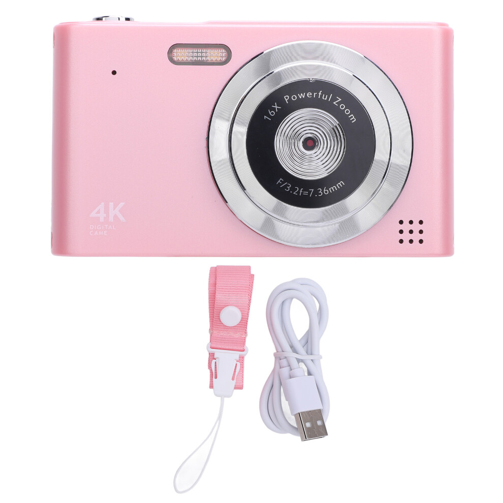 Digital Camera 16X Zoom 4K 48Mp 2.4 Inch Ips Pink 8320539581514