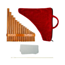 Panflöte Holzblasinstrument 15 Pfeifen G-Ton Handcrafted Wooden Pan Flute A Color Ideal for Beginners and Musicians