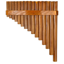 15-Pipe G Key Bamboo Pan Flute Left-Handed Wind Instrument with Natural Color for Musicians and Beginners