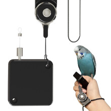 Stainless Steel Outdoor Tether | 2-Meter Flight Cable Harness for Conures, Durable Pet Travel Equipment, Black
