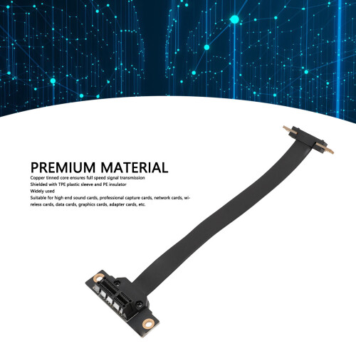 Câble riser PCIe 3.0 X1, 8 Gbps, 15 cm, noir, double 90 2