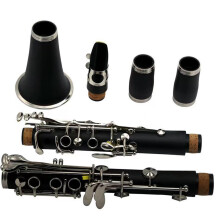 B Flat Bakelite Clarinet for Beginners - Professional Black Tube Nickel-Plated Entry Level Performance Instrument