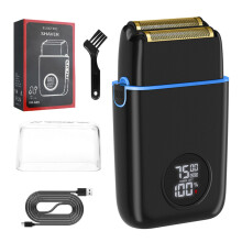Cordless Men's Electric Foil Shaver Double Blade Rechargeable Razor with USB Charging and Beard Trimmer
