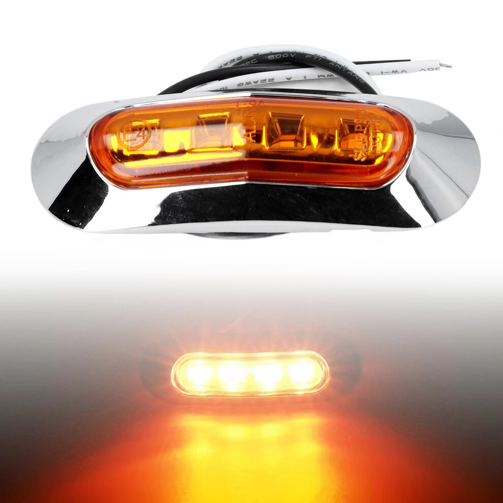High Brightness 4-Led Side Turn Signal Warning For Marine Dc10-30V, Light/Yellow 4971345843194