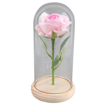Rose Flower LED Light with Glass Cover Base