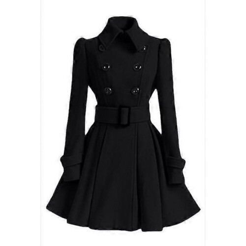 (M,pink)Women's Gorgeous Belted Winter Long Coat Jacket 6 Colors
