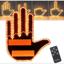 (Men) LED Back Window Car Sign with Remote Control Gesture Lighting for Amusing Vehicle Illumination