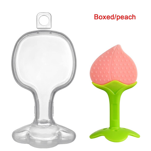Fruit Shape Teething Stick for Babies, Two-Tone Stereoscopic Design, Includes Storage Box, One Size 2