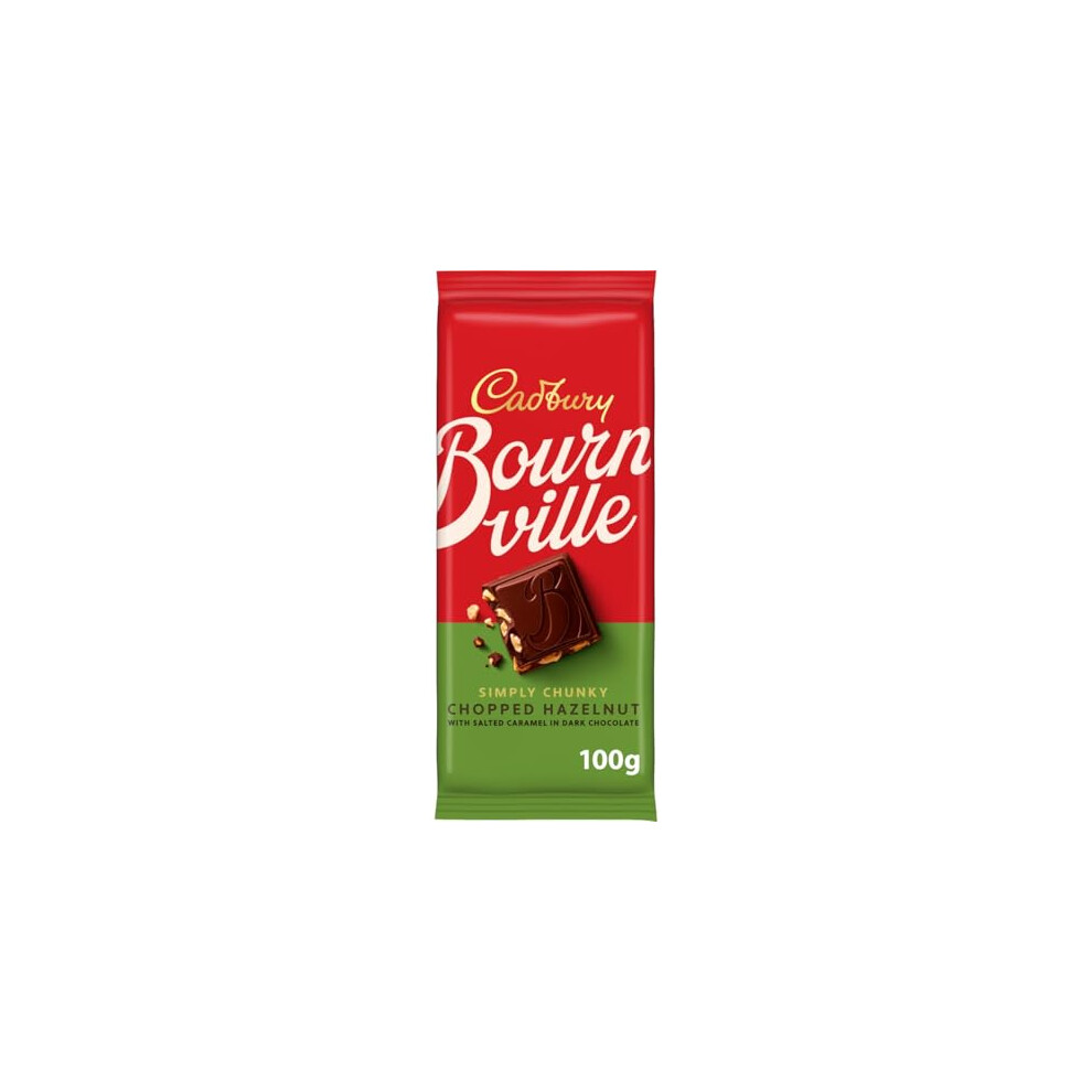 Cadbury Bournville Simply Chunky Chopped Hazelnut Bar 100G Dark